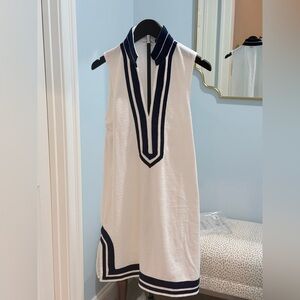 Cabana Life White and Navy Swim Coverup